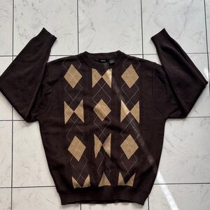 Gachu Men's Brown Argyle Sweater
